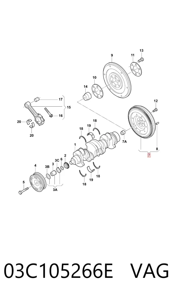 Volante motor 03C105266E VAG