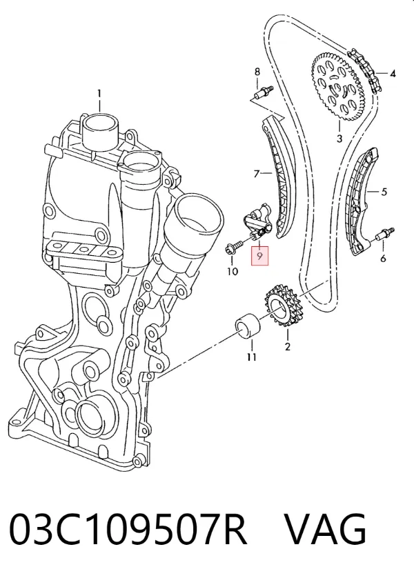 Tensor de cadena de distribución 03C109507R VAG