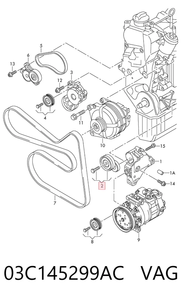 Tensor de correa poli V 03C145299AC VAG