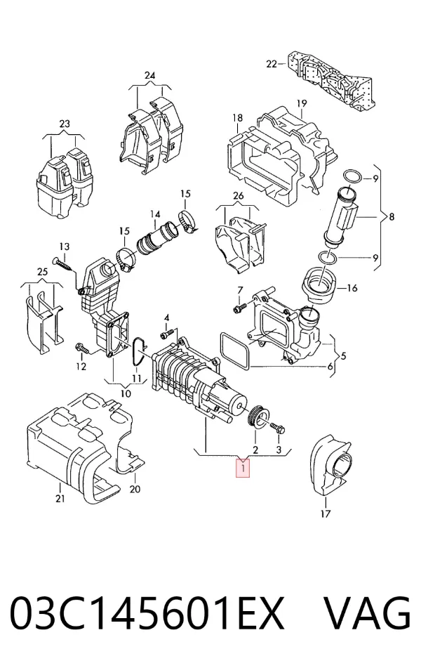 Compresor de sobrealimentación del motor 03C145601EX VAG