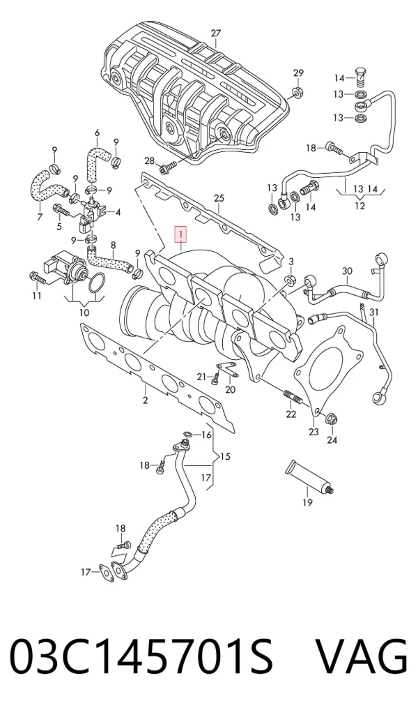 Turbocompresor 03C145701S VAG