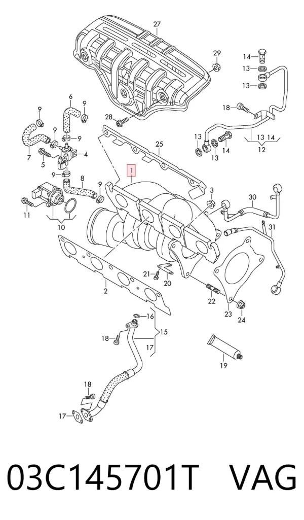 Turbocompresor 03C145701T VAG