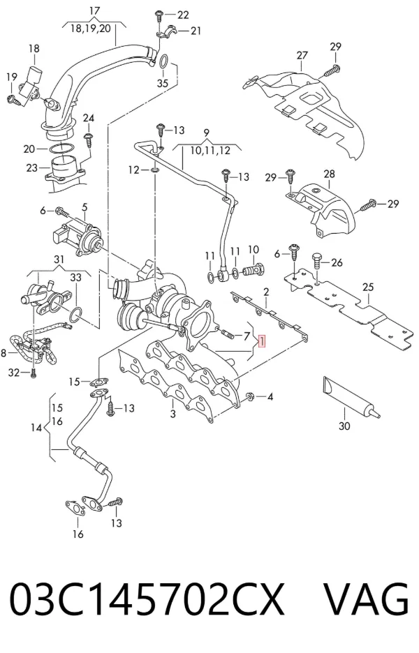 Turbocompresor 03C145702CX VAG