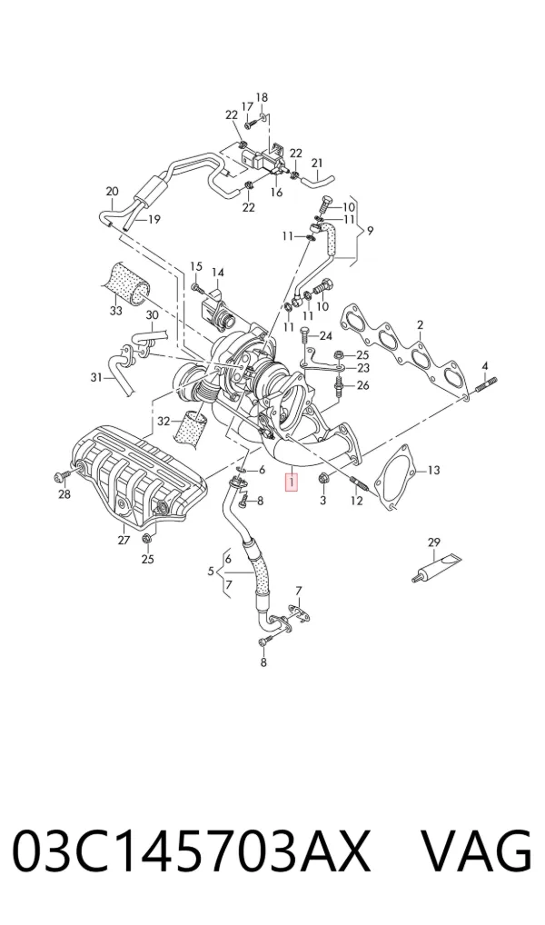 Turbocompresor 03C145703AX VAG
