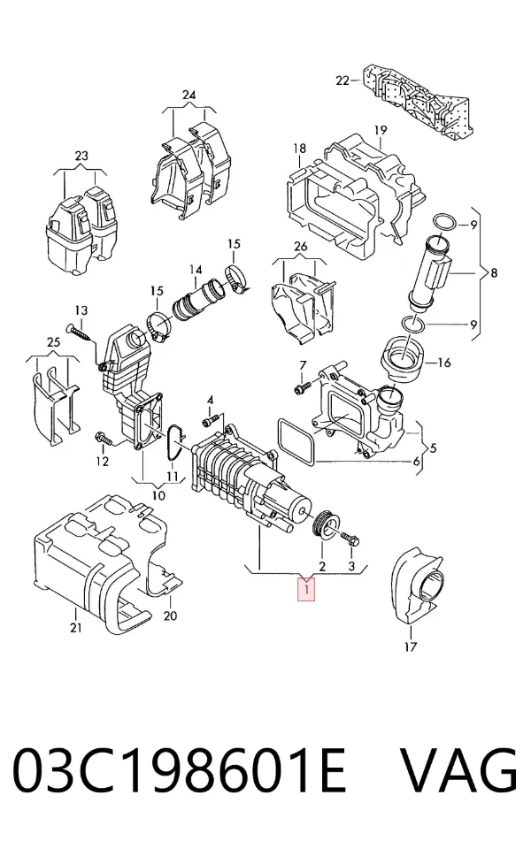 Compresor de sobrealimentación del motor 03C198601E VAG