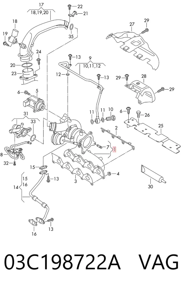 Junta De Turbina 03C198722A VAG