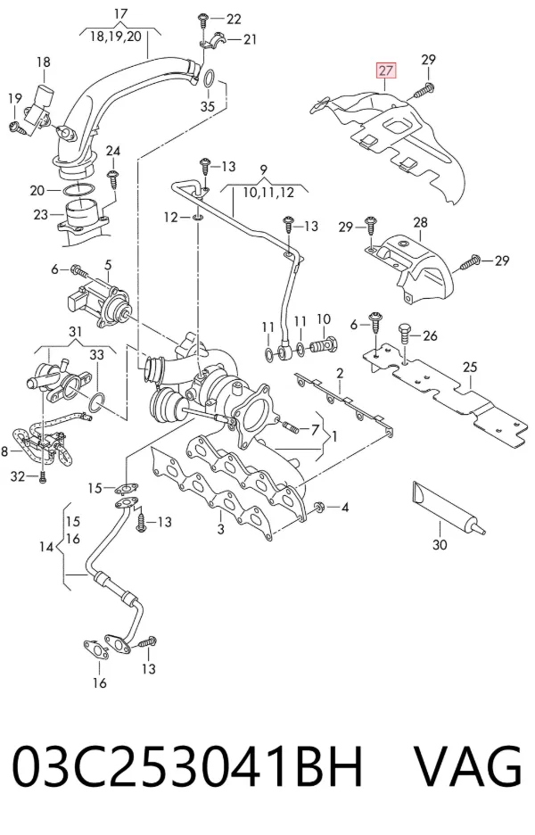 Turbocompresor 03C253041BH VAG
