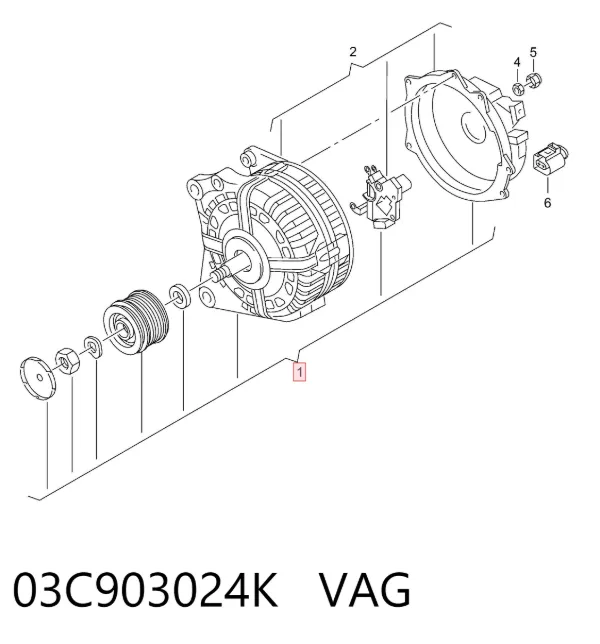 Alternador 03C903024K VAG