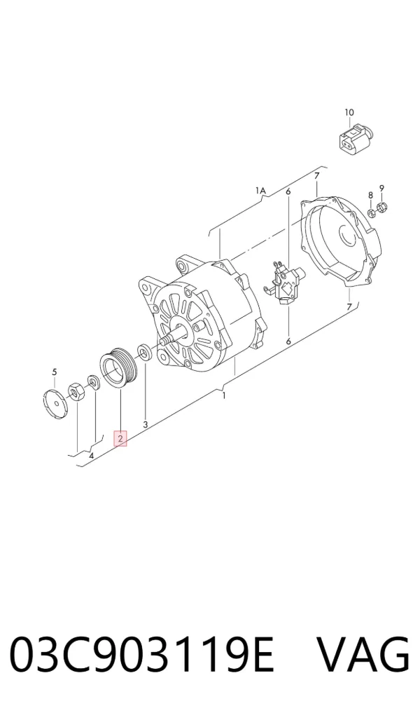 Polea alternador 03C903119E VAG