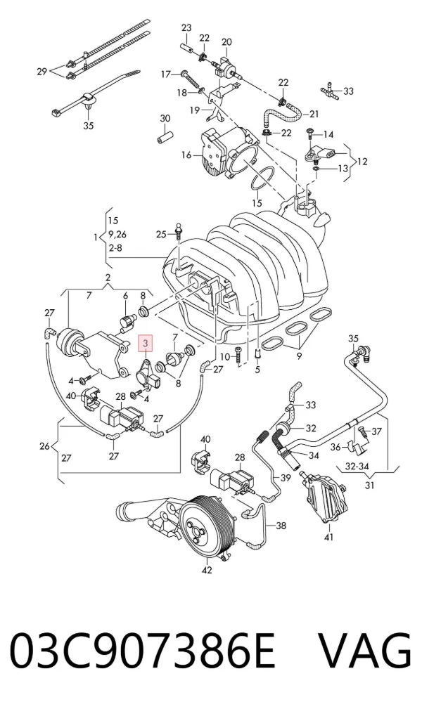 Válvula IAC 03C907386E VAG