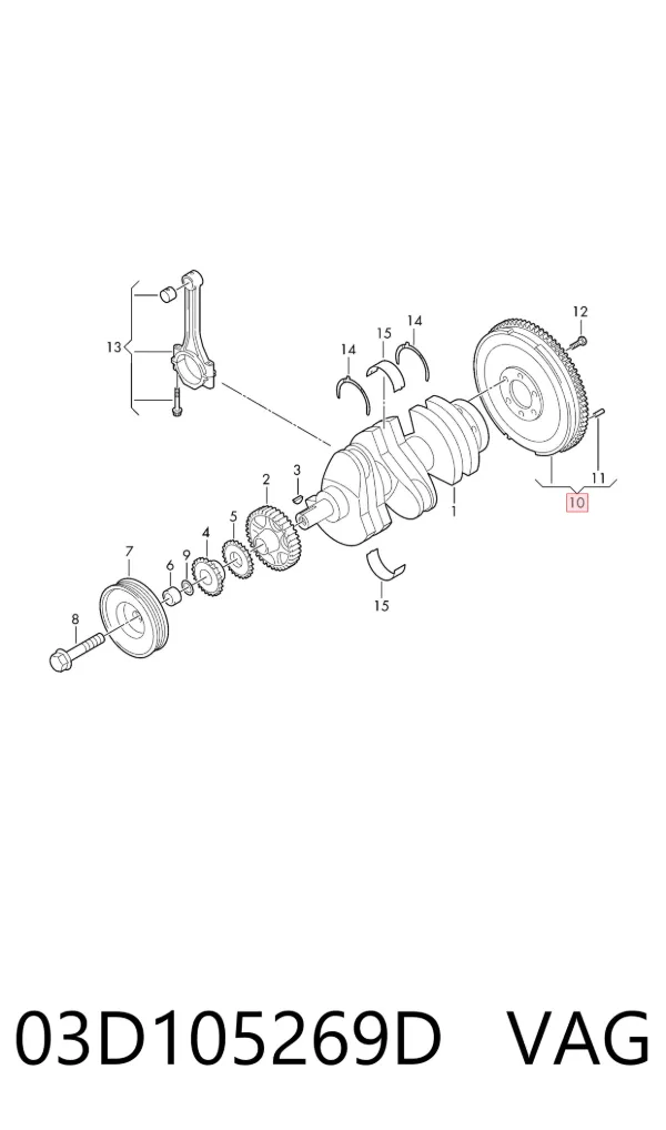 Volante motor 03D105269D VAG