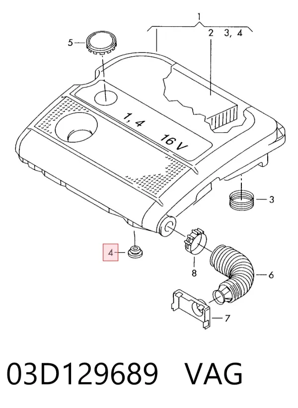 Soporte de la caja del filtro de aire 03D129689 VAG