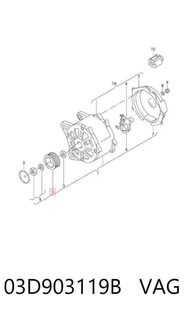Polea alternador 03D903119B VAG