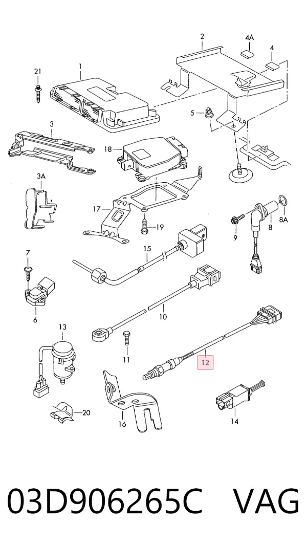 Sensor de oxígeno previo al catalizador 03D906265C VAG