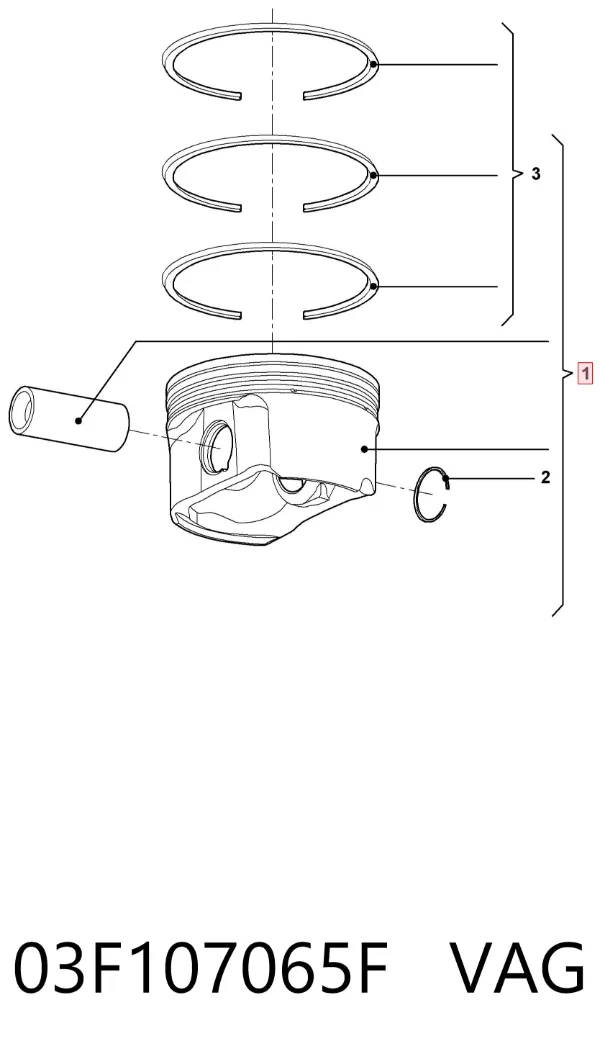 Pistón 03F107065F VAG