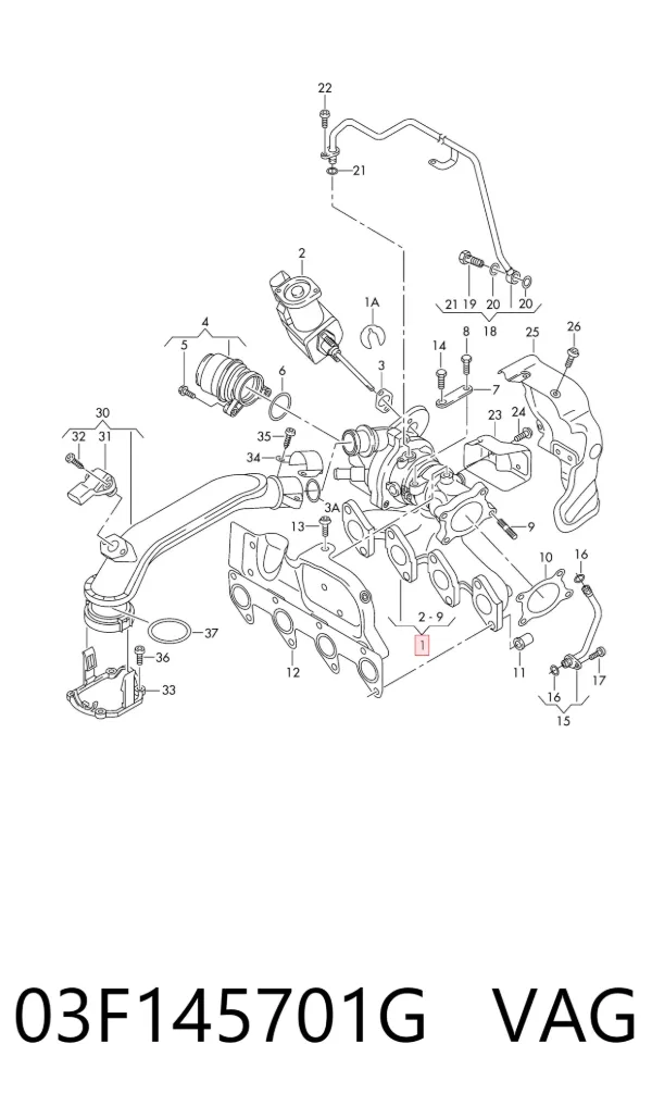 Turbocompresor 03F145701G VAG