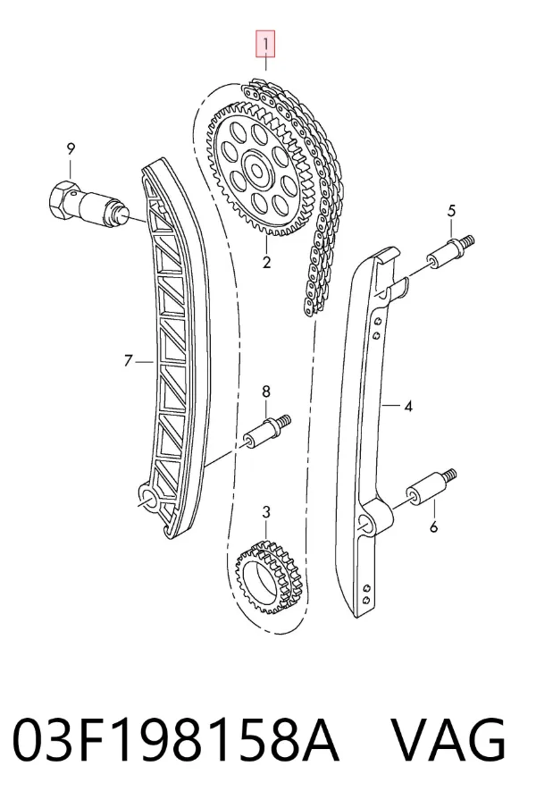 Kit de cadena de distribución 03F198158A VAG