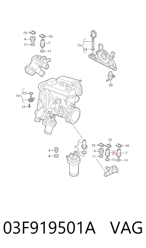 Sensor de temperatura 03F919501A VAG