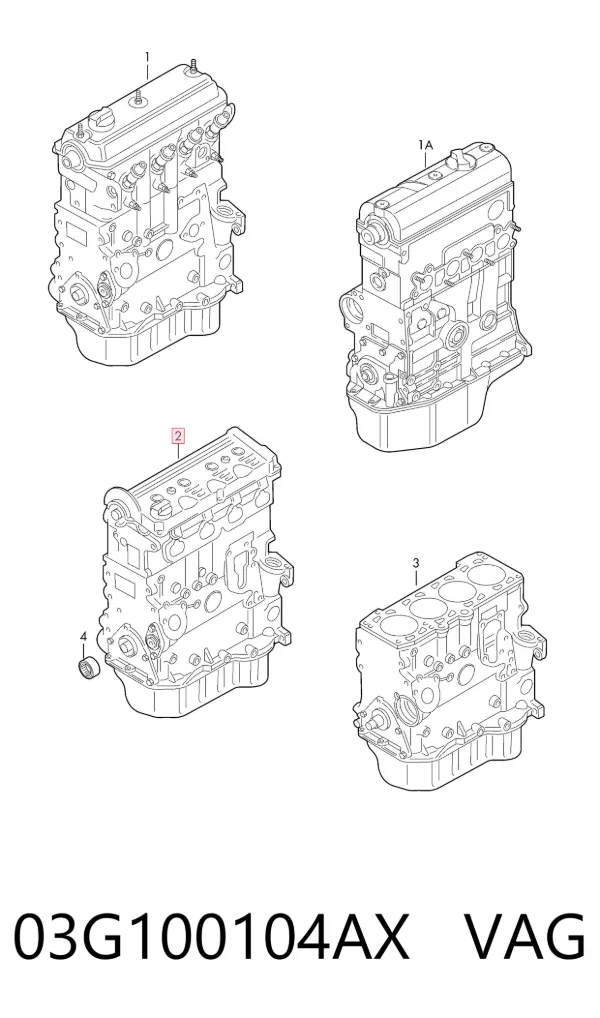 Bloque de cilindros del motor 03G100104AX VAG
