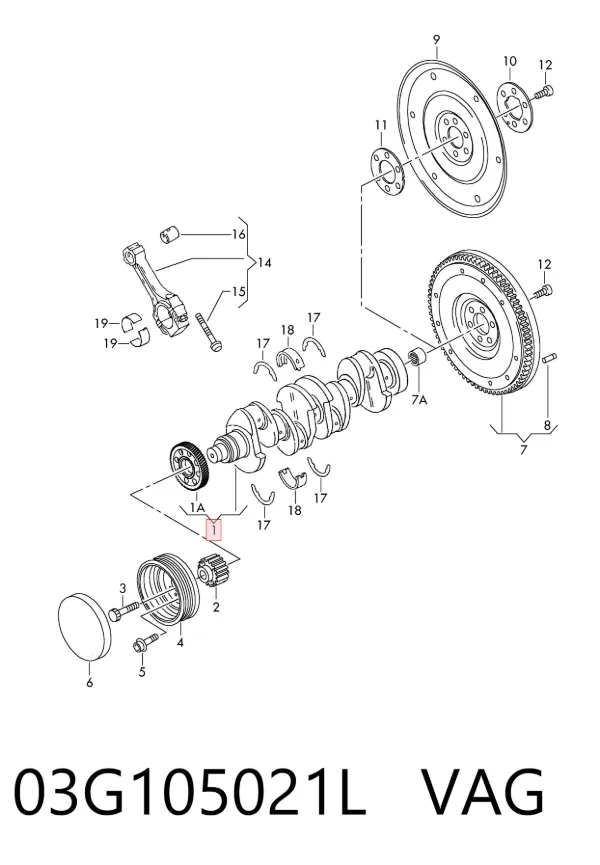 Cigüeñal 03G105021L VAG