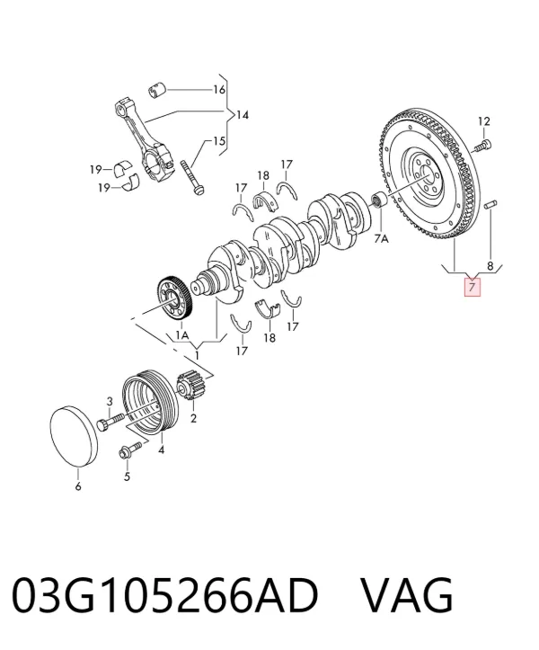 Volante motor 03G105266AD VAG