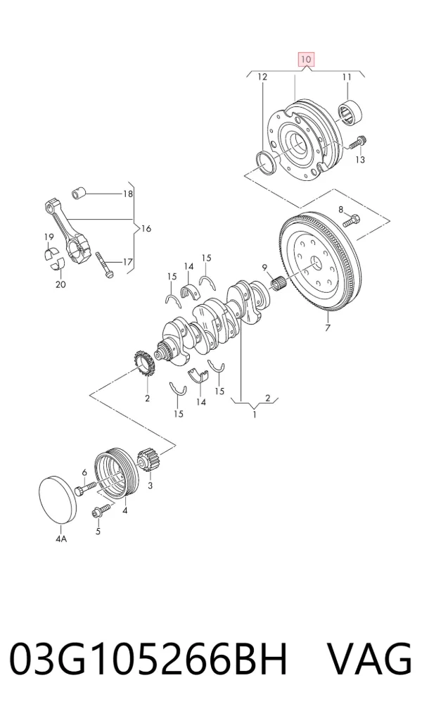 Volante motor 03G105266BH VAG