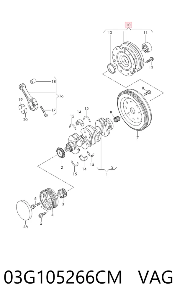Volante motor 03G105266CM VAG