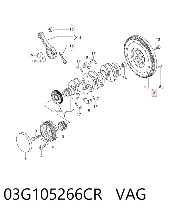 Volante motor 03G105266CR VAG