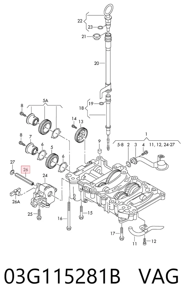 Kit reparacion bomba aceite 03G115281B VAG