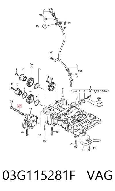 Kit de reparación de bomba de aceite VAG 03G115281F