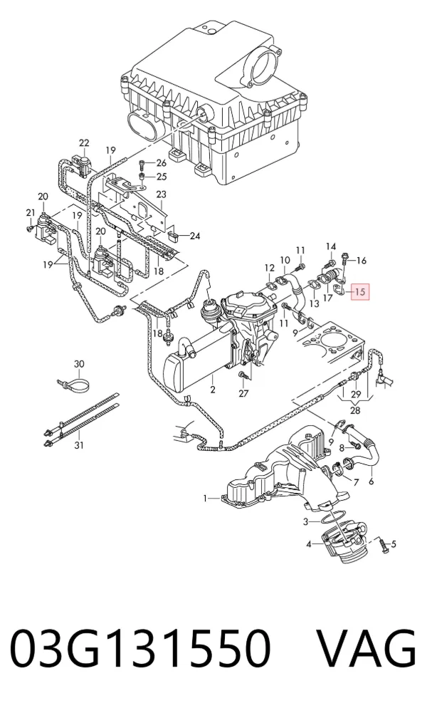 Junta de turbina de escape 03G131550 VAG