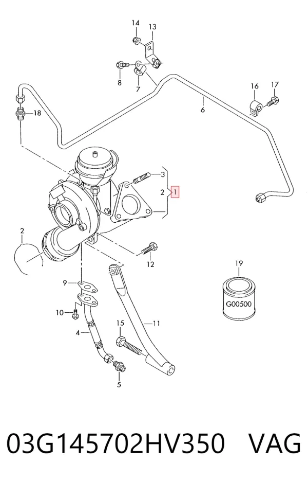 Turbocompresor 03G145702HV350 VAG