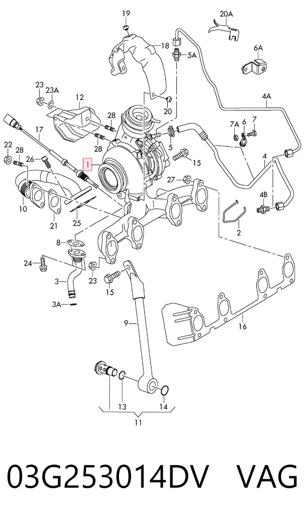 Turbocompresor 03G253014DV VAG
