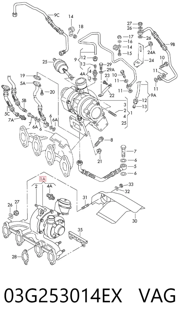 Turbocompresor 03G253014EX VAG