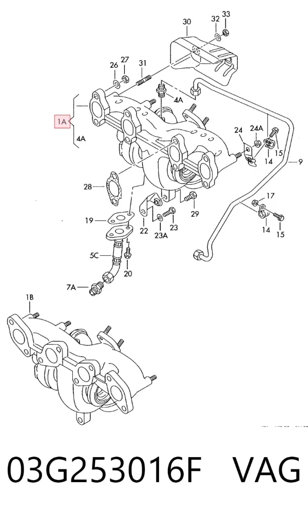 Turbocompresor 03G253016F VAG