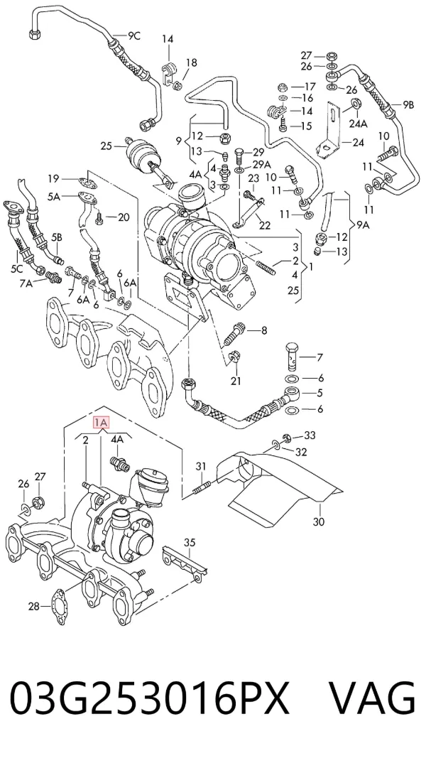 Turbocompresor 03G253016PX VAG