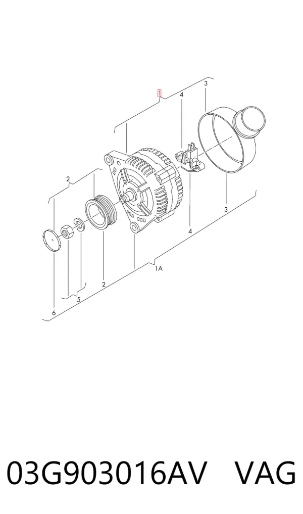 Alternador 03G903016AV VAG
