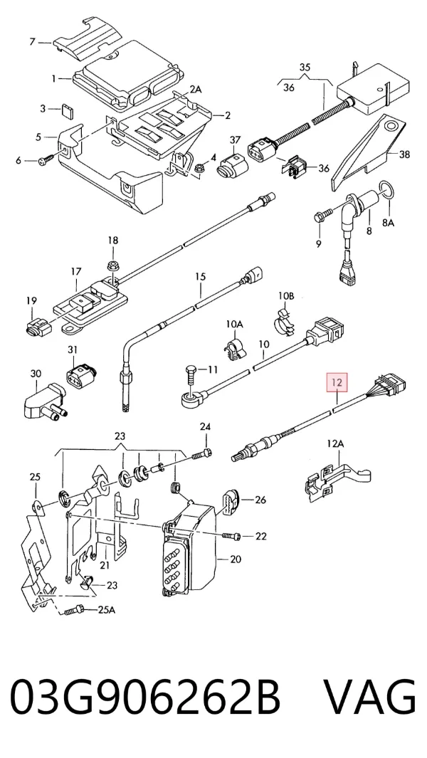 Sensor de oxígeno previo al catalizador 03G906262B VAG