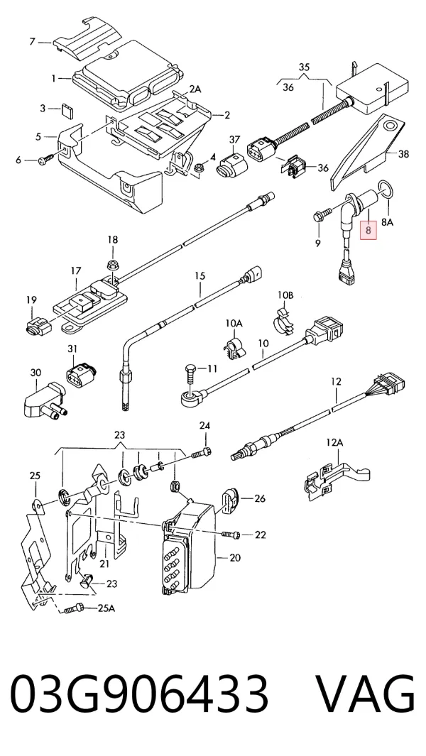 Sensor de árbol de levas 03G906433 VAG