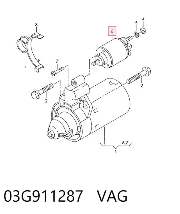 Solenoide de arranque 03G911287 VAG