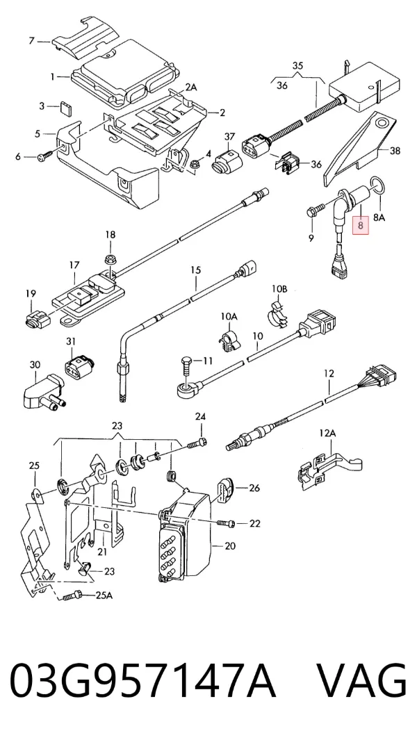 Sensor de árbol de levas 03G957147A VAG