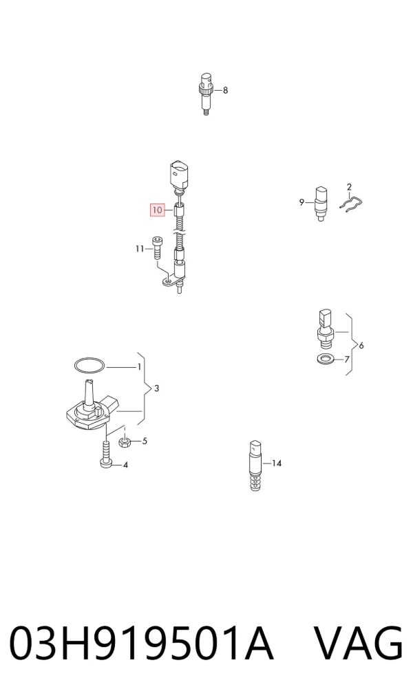 Sensor de temperatura del refrigerante del tablero 03H919501A VAG
