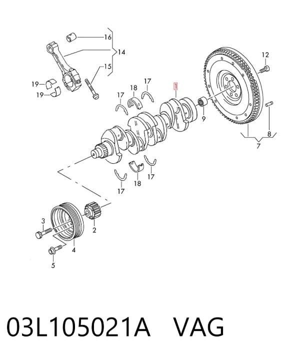 Cigüeñal 03L105021A VAG