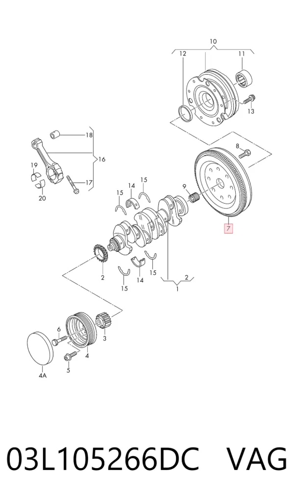 Volante motor 03L105266DC VAG