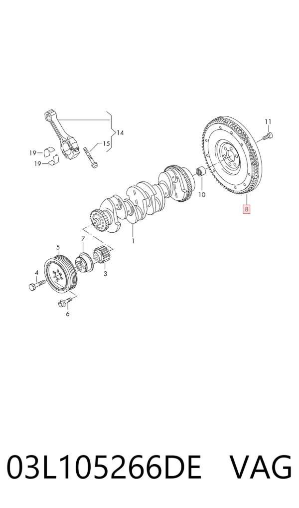Volante motor 03L105266DE VAG