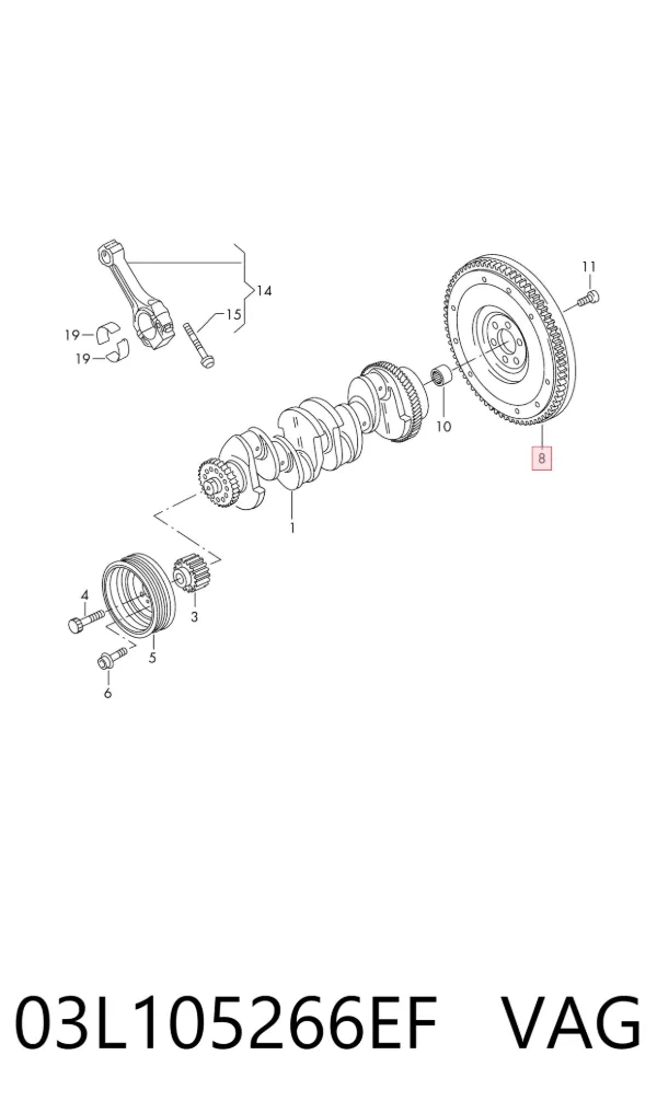 Volante motor 03L105266EF VAG