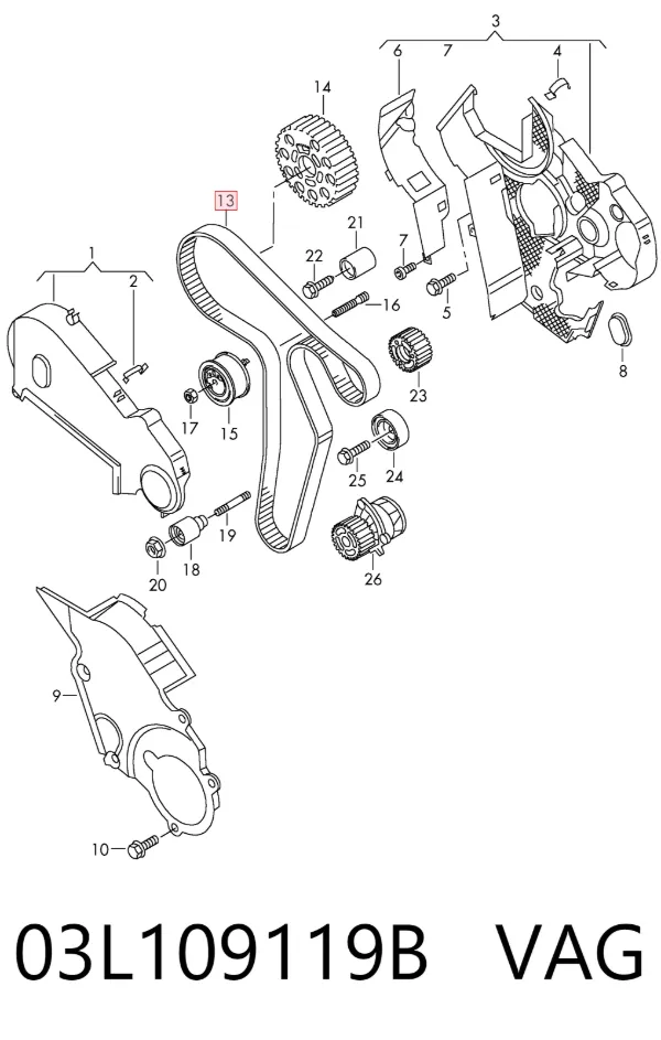 Correa distribución 03L109119B VAG