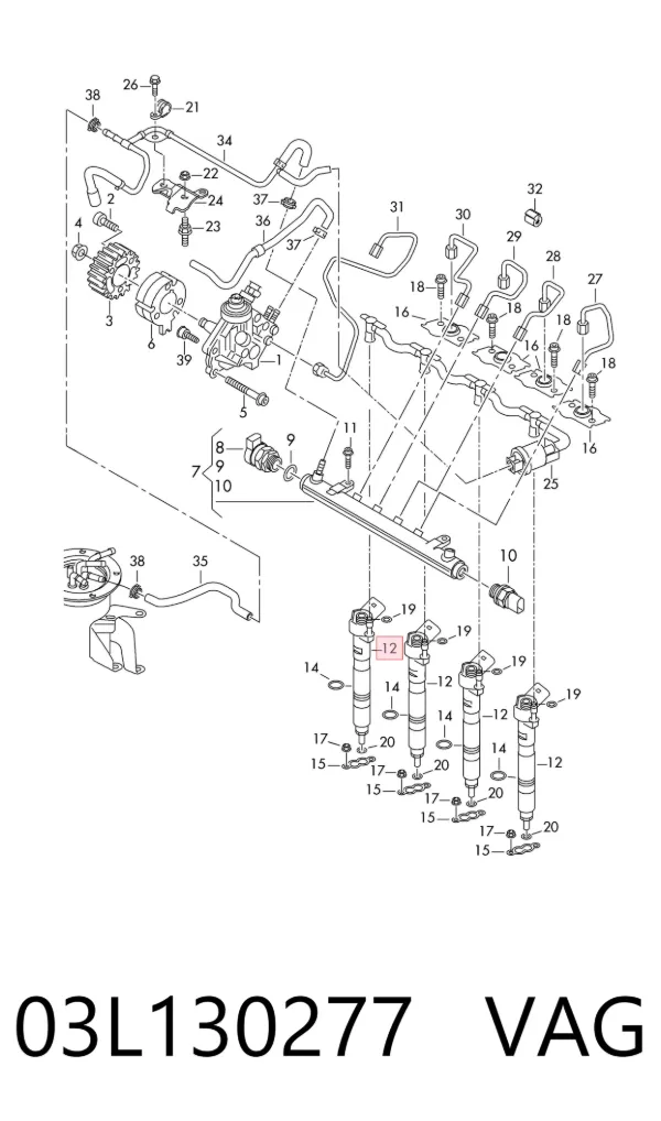 Inyector 03L130277 VAG