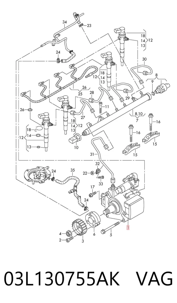 Bomba inyectora 03L130755AK VAG