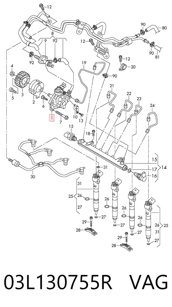 Bomba inyectora 03L130755R VAG